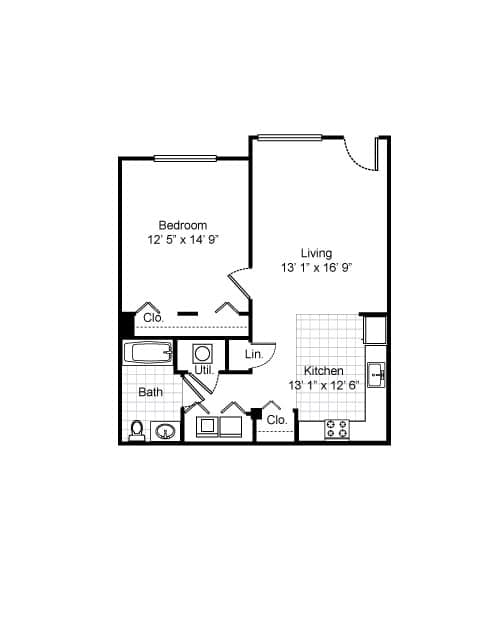 1 Bed floor plan